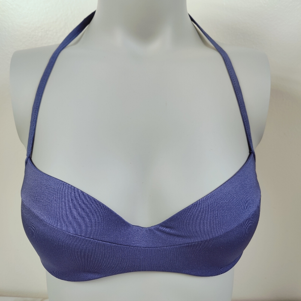 VTG Y2K Philippe Matignon Blue Underwire Bikini Top, Sz 36C